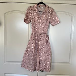 Boden retro short sleeved collared shirt dress button front sunglasses US 8 Long